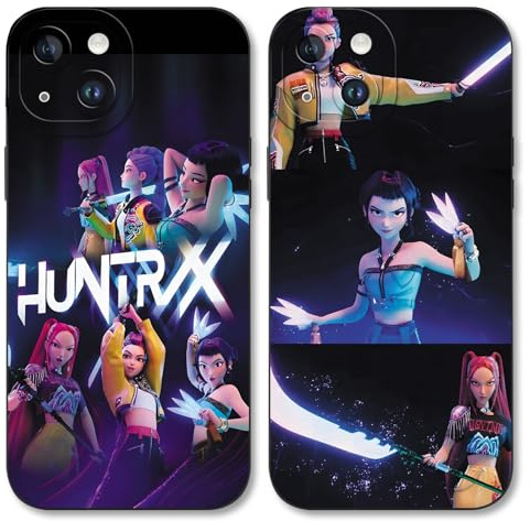 TBNMBGY 2 Stück Handyhülle für iPhone 14 6,1 Hülle, Silikon Weiche TPU Schutzhülle mit Kpop Hunters Idol Zoey Rumi Mira Cartoon Character Muster Fallschutz Kameraschutz Mädchen Case,Funny