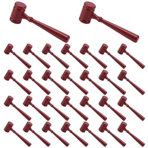 NBEADS 30 Pcs Plastic Judge Gavel Prop, Judge Hammer Referee Costume Accessories for Courtroom Party Halloween Cosplay Judge Dress up Home Office Decor, 11×3.5cm