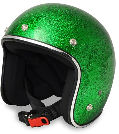 ALPHA SPEEDS – Jet Helm Motorrad Fiberglas Schale Offener ¾ Helm Biker Helm Abnehmbares Innenfutter Chopper Helm Falke Helmet