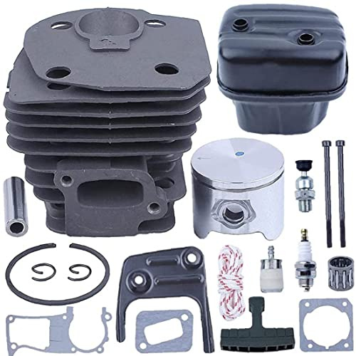 Kit anello spinotto pistone cilindro con rondella marmitta compatibile con Jonsered CS2149 CS2150 CS2152 2153 Set di ricambio motore cilindro da 44 mm per riparazione motosega