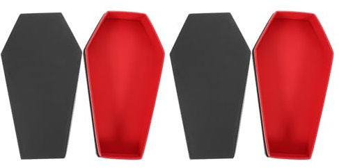 TOBBOMEY Schwarze Sarg Geschenkboxen aus Pappe mit Deckel – 2 Stück Gotische Halloween Süßigkeitenboxen als Dekorative Snack und Aufbewahrungsboxen für Partygeschenke