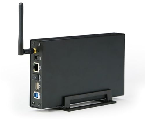 Xnuiasqe 3.5'' HDD SSD Enclosure Portable USB3.0 Rj45 Ethernet NAS Network Streaming Server Storage for Case UK Plug