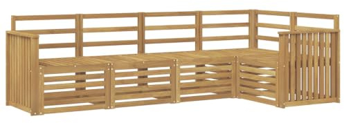 vidaXL Outdoor-Sofagarnitur 5 pcs Weiß 247 x 128,5 x 73 cm, Garten, modernes Ecksofa, Möbel für draußen, Loungesessel, Bequeme Terrassensitzgruppe