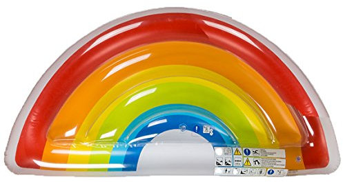 Bada Bing Aufblasbare Luftmatratze Regenbogen Bunt ca. 168 x 80 cm Rainbow Schwimminsel 85
