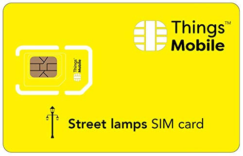 Daten-SIM-Karte für öffentliche Straßenbeleuchtung - Things Mobile - mit weltweiter Netzabdeckung und Mehrfachanbieternetz GSM/2G/3G/4G. Ohne Fixkosten und ohne Verfallsdatum. 10 € Guthaben inklusive