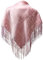 Seidentuch Dirndl-Trachtentuch Tuch 75 x 75cm Dirndltuch 100% Seide Fransentuch für Tracht Trachtenseidentuch mit Fransen Schultertuch Halstuch silk clouth beste Qualität, Farbe:rosa