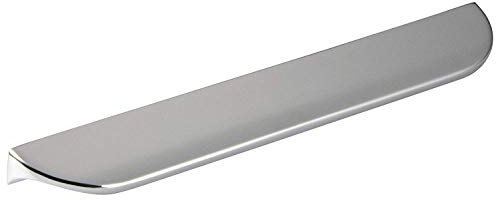 GedoTec Schubladengriff Küchenschrank Griffleiste - Lochabstand 160 mm - Verchromt Poliert - Möbelgriff Flach inkl. Schrauben - Griffleiste Küche - Metall Griffmulde - Kantengriff Schrank