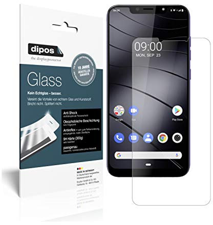 dipos I 9H Displayschutz matt kompatibel mit Gigaset GS195 LS Schutzfolie Anti-Shock (Kleiner als das Glas, da Dieses gewölbt ist)