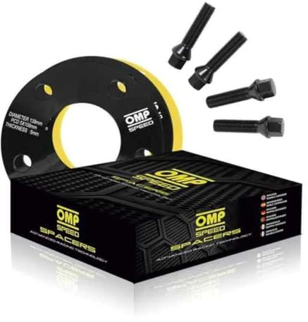 OMP Speed Satz von 2 Spurverbreiterungen Doppelzentriert Stärke: 20mm PCD: 5x112 CB: 57.1 OD: 139 Schrauben x20 M14x1.5 Kegel + 14x1.5 Kugel Schwarz Aluminium - OMPS08652001