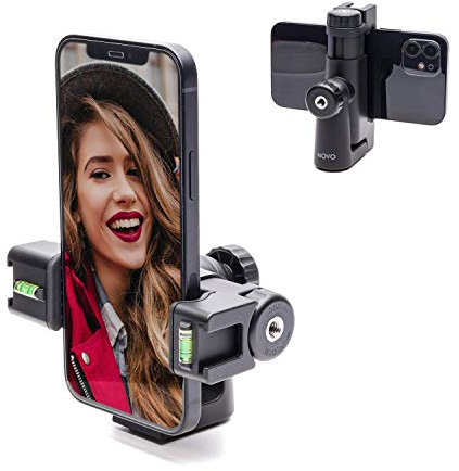 Movo P-3 drehbare Handy-Stativhalterung mit Blitzschuh-Halterung für Handy-Licht, Mikrofon oder Griff, kompatibel iPhone, Samsung Phone, Google Android verstellbare Smartphone-Halterung