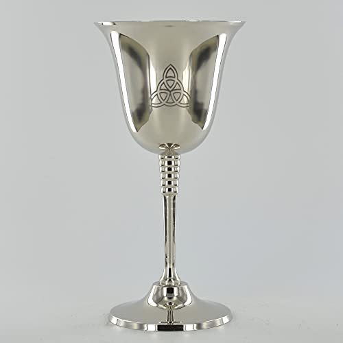 Silberner Kelch mit magischem Symbol, Triquetra, für Neopaganismus, Wicca-Geschenke und Ritual-Dekoration, 16 cm