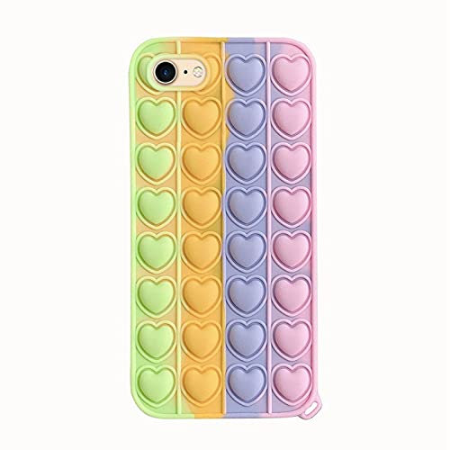 Herbests Kompatibel mit iPhone 8 / iPhone 7 Hülle Silikon Hülle Fidget Toy Handyhülle Push Pop Bubble Fidget Sensory Toy Stress Relief Zappeln Sensory Toy Stoßfest Hülle Stressspielzeug