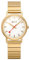 Mondaine - Classic A660.30314.16SBM - Herren Uhr und Damen Uhr 36mm - Bahnhofsuhr in Gold Edelstahl Armband - 30m Wasserdicht rotem Sekundenzeiger - Hergestellt in der Schweiz