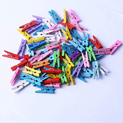 50 Pcs Mini Pinces En Bois Colorées Pinces À Linge En Bois Naturel Photo Papier Pince À Épingler Craft Clips Reliable Qualité Habile et mode