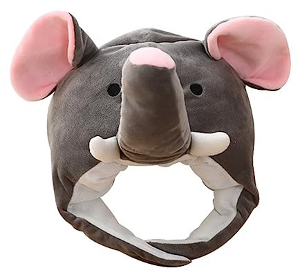 Gadpiparty 1stk Elefant Kopfbedeckung Hut Tierkopfbedeckung Hut Ohr Moving Springen Hut Verrückte Hüte Plüsch Elefant Hut Stofftier Hut Spielzeug Foto Modellieren Plüsch Und Pp Baumwolle Baby