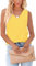 Homlan Camiseta de Tirantes para Mujer, sin Mangas, Cuello en V, Blusa Holgada, básica, Elegante, Blusa Informal, Amarillo, XL
