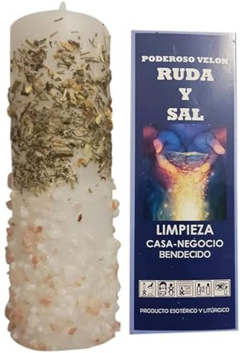 Ruda und Salz Kerze mit reinigenden, schützenden und energetischen Eigenschaften