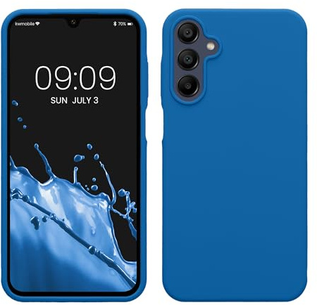 kwmobile Handyhülle für Samsung Galaxy A15 5G Hülle - Case Silikon - Kabelloses Laden - Schutzhülle Cover in Blue Reef