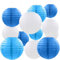 CC wonderland zone 12 Stück Papier Lampions Blau,Runde Papierlaterne Papier Laterne für Lampenschirm Deko,Hochzeitsdekorationen, Geburtstagsfeier,Gartenparty Deko