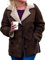 FP Actress Klassische Lammfelljacke aus echtem braunem Wildleder im Revers-Stil für Damen, braun, XL