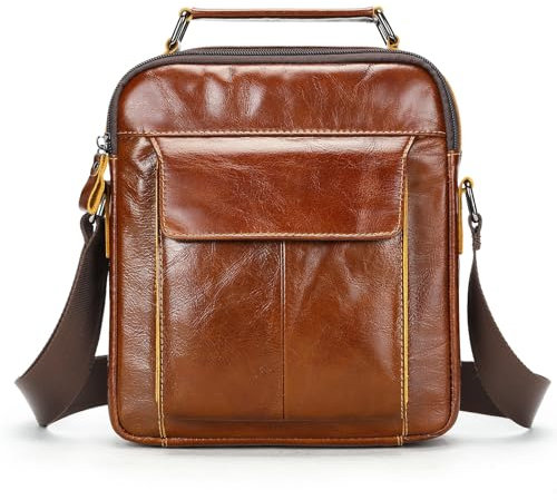 LVUNZJCA Brusttasche für Herren Herren Commuter Leder Business Schultertasche Herrentaschen Umhängetasche für Herren