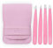 MJW Ensemble de pinces à sourcils – Lot de 4 pinces roses en acier inoxydable pour épiler les sourcils – Pinces de précision pour l'épilation des poils incarnés et du visage pour hommes et femmes