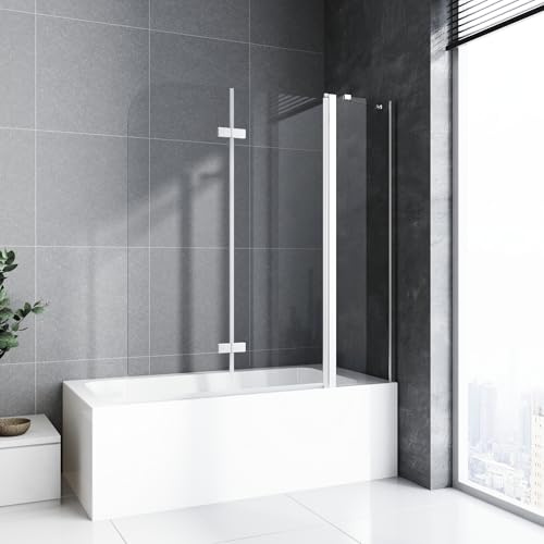 Badewannenaufsatz 160 x 140cm 2 teilig faltbar Duschwand für badewanne Duschwand mit Stabilisierungsstange Duschwand Glas Badewanne Badewannenaufsatz