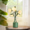 Fandery Nachttischlampe, Blumen Tischlampe Mädchen, Niedliche 5 Köpfe Maiglöckchen Schreibtischlampe 3 Farbmodi Dimmbare für Schlafzimmer,Wohnzimmer,Büro