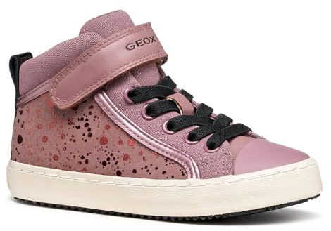 Geox J Kalispera Girl, Scarpe da Ginnastica, Dk Rose Black, 26 EU