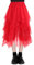 AUYAO Femme Tulle Jupe Jupe de Fée Maille, Long Jupe Tutu Tulle Jupe, Jupe de Danse du Ventre Jupe Plissée en Tulle, Asymétrique Jupon en Tulle en Couche Mariage Party Mardi Gras FêTe Jupe(Rouge Vif)