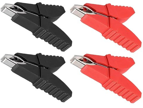 Sarini Pinza de cocodrilo con Forma de Mariposa, Pinza para Pruebas eléctricas automotrices, Pinza para Cables, Pinza de Potencia, Herramienta de Prueba Multiusos (roja y Negra)
