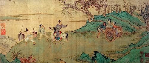 ARTXLXXBN Dipinti Famosi Painting Quadri Tela Stampe Su Tela Animali il Padiglione del Riposo di Wen Zhengming per Decorazioni per la Casa 60x90cm