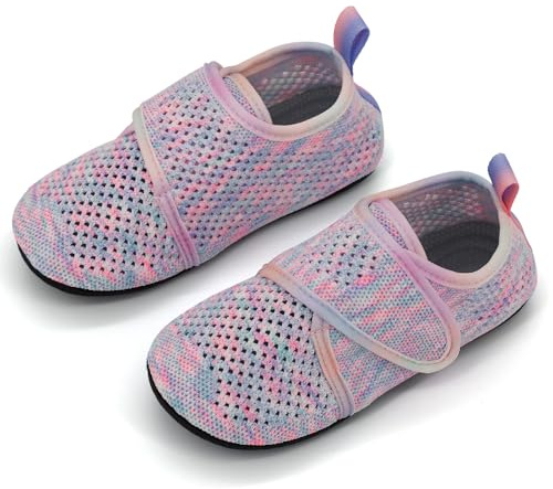 qpyysz Hausschuhe Kinder Junge Mädchen Kinderhausschuhe Turnschläppchen Jungen Barfußschuhe Kindergarten Sommer Pantoffeln Atmungsaktive Rutschfest Lauflernschuhe (pink-170)