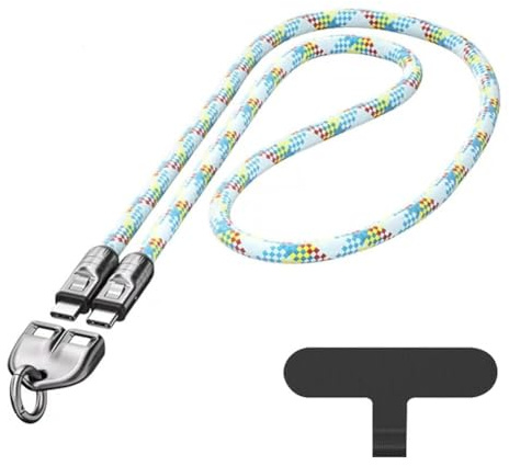 XPAU 240W USB-C Charging Cable Bracelet | 3-in-1 Wearable Lanyard & Fast Charger for iPhone 26/Pro/Samsung/Laptop | Anti-Tangle Nylon with Free Phone Strap