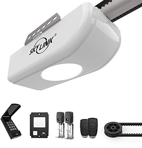 Skylink AT-1622BK Atoms 1/2 HPF Garage Door Opener with Extremely Quiet DC Motor, Belt Drive, Built-in LED Light, SkylinkNet Enabled, Remote Controls, Keypad Keyless Entry, Deluxe Wall Console, 110 V