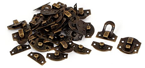 sourcing map 20 Stück Holzkiste Fall Verriegelung Haspe Verschluss Haken Scharnier 22x20x4mm