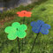 3X Großer Sonnenfänger Blüte, Deko Gartenstecker 3er Set mit 75cm Schwingstab, Leuchtende Garten Geschenk Idee, Farbe:orange/blau/grün