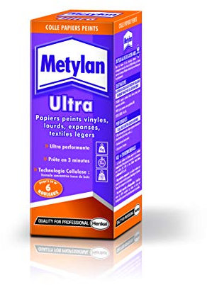 Metylan Ultra Colle Papiers Peints, Colle spéciale papier peint standard, spéciaux et vinyls, colle idéale pièces humides, paquet 200 g (6 rouleaux/ 30 m²)
