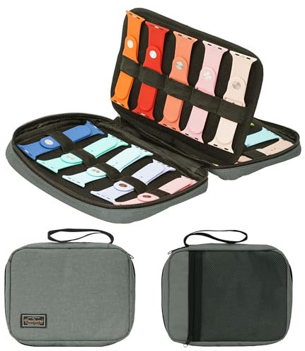 20 Watch Band Storage Case - Expandable Holder for Most Watch Straps, Organizer - Dark Grey