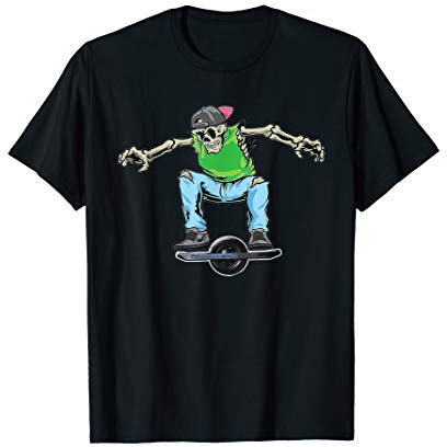 Skating Dabbing Skeleton On Onewheel Skateboard T-Shirt