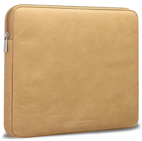 Woodcessories Laptophülle 15-16 Zoll Rundumschutz | Nachhaltige Laptoptasche wasserabweisend, Notebookhülle braun | Stoßfeste Schutzhülle - aus strapazierfähigem Kraftpapier