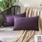 MIULEE 2er Set Wasserdicht Kissenbezug Outdoor Sofakissen Dekokissen Modern Kissenbezüge Dekorativ Kissenhülle Deko aus Polyster Leinen-Optik für Garten Sofa Wohnzimmer Bett 30x50 cm Aubergine Lila