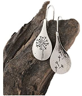 BUUKAAI Nature-Inspired Dandelion Drop Earrings Dandelion Jewellery Sterling Silver,925 Sterling Silver Earrings Jewelry Gifts for Mom Lover Women Ladies Girls