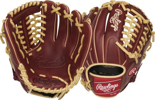 Rawlings Sandlot Baseball-Handschuh, linke Hand, 29,8 cm, modifiziertes Trapeznetz, 29,8 cm, Burgunderrot