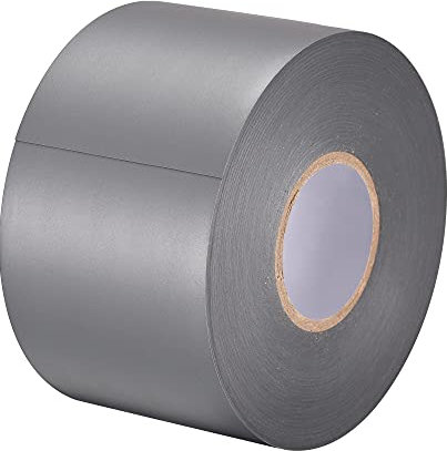 sourcing map Aislante Cinta 70mm Ancho 26M Largo 0,26mm Grueso PVC Eléctrica Cinta Gris