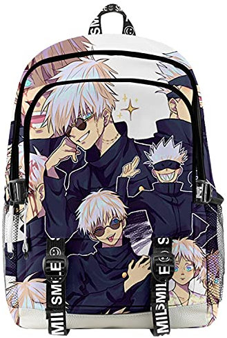 AMOMA Anime Printed Unisex Daypacks Cosplay Sukuna 3D Digitaldruck Leicht Freizeit Mehrzweck Canvas Rucksack(One Size,MultipleGojo)