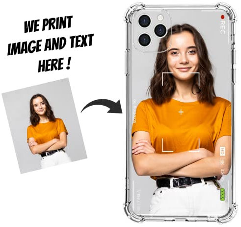 Coque personnalisée pour iPhone 16 15 14 13 12 11 Pro/Max/Mini XR X XS Max, Coque de téléphone personnalisée en TPU Souple résistant aux Chocs pour concevoir Votre Propre étui, Appareil Photo