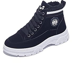 Donna Neve Stivali Inverno Stivaletti da Escursionismo Scarpe da Trekking Cotone Scarponcino Foderata Caldo Antiscivolo Comode Nero 39