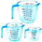 Plastic Measuring Jug, BPA Free Measuring Cups,Measuring Cup Jugs for Baking Cooking, 150ML, 300ML, 600ML, Easy to Read Measurements, Cook with Accuracy (Blue)