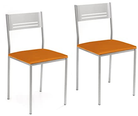 ASTIMESA SCACNA Dos sillas de Cocina, Metal, Naranja, Altura de Asiento 45 cms